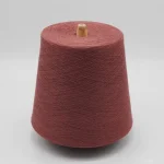 Close-up of compact-spun COOLMAX blended yarn surface
