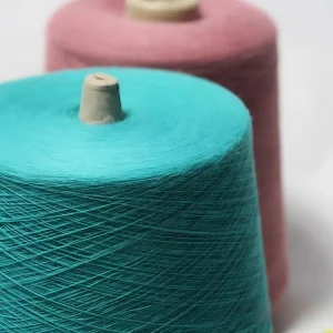 Compact Spun 100% Cotton Sock Yarn (1) Teal compact spun 100% cotton sock yarn cone (custom dyed color)