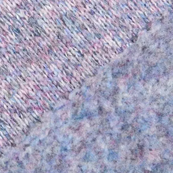 Space-dyed yarn knit swatch showing repeatable color rhythm for socks