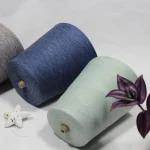 custom color 30s linen polyester blended cone yarn in navy and mint shades