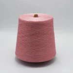 Pink 32s bamboo cotton sock yarn cone, soft 1-ply color-spun yarn