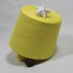 Yellow 32s bamboo cotton yarn cone in 80/20 blend for breathable sock knitting