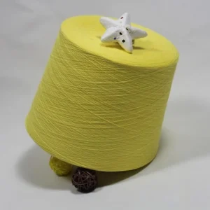 32s Bamboo Cotton Yarn Cone - Yellow Yellow 32s bamboo cotton yarn cone in 80/20 blend for breathable sock knitting