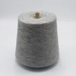 Light gray polyester linen blended knitting yarn cone, 85/15 blend, soft moisture-wicking quick-dry yarn