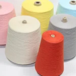 Cotton linen blend sock yarn in multiple dyed cone colors for skin-friendly sock knitting