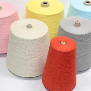 Cotton Linen Blend Sock Yarn Color Options Cotton linen blend sock yarn in multiple dyed cone colors for skin-friendly sock knitting