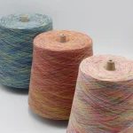32S four-color space dyed poly cotton cone yarn, mixed color series display