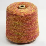 Pink-orange segment dyed polyester cotton blended yarn cone for vibrant fashion socks