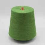 Quick dry polyester knitting yarn cone in bright green