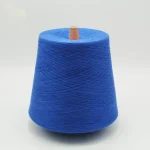 Moisture wicking polyester knitting yarn cone in blue