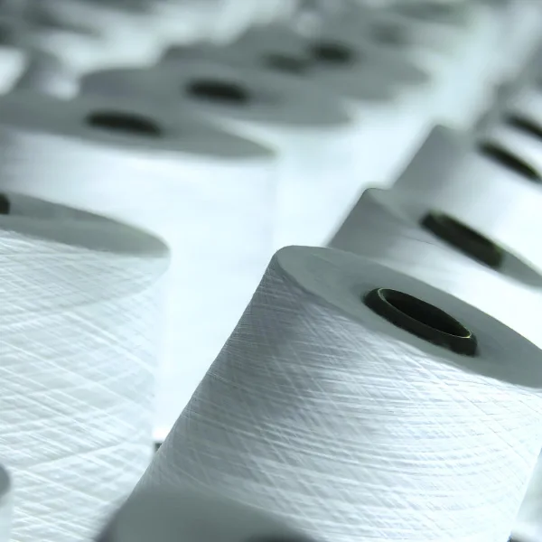 White yarn cones for functional and special yarn production