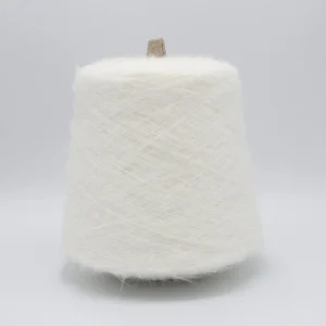 Heat Generating Brushed Yarn White Cone White heat generating brushed yarn cone for socks and knitwear with soft fluffy texture