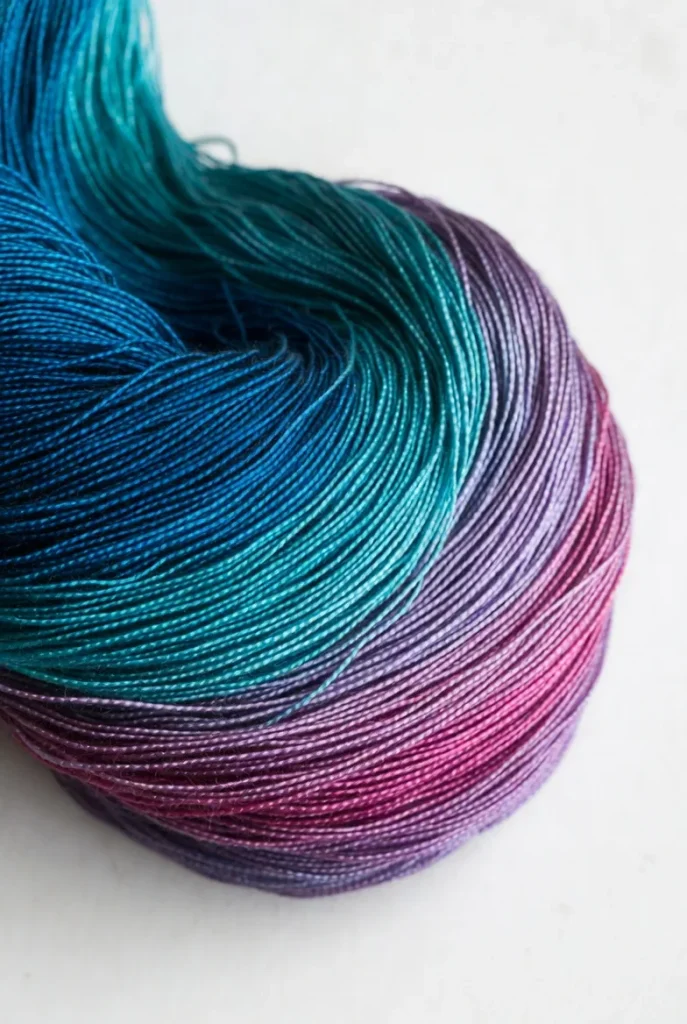 Gradient color yarn sample for new fancy yarn textile development