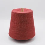 Red 32s cotton sock yarn cone in 100% color spun cotton
