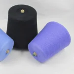 Black and lavender temperature regulating yarn cones in multiple colors