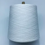 White temperature regulating yarn cone on clean background
