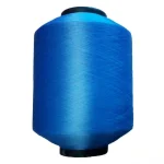 Blue 3075 covered yarn cone for odor control sock yarn