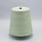 Light mint silk linen blend dyed yarn cone for lightweight knitting