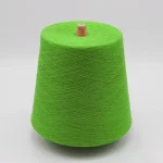 Lime green cooling viscose polyester yarn cone