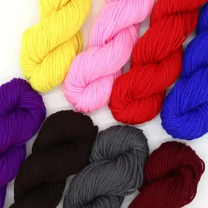 Multicolored fancy yarn skeins for textile development, color planning, and composite yarn design