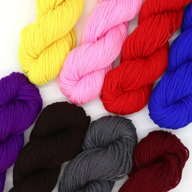 Multicolored fancy yarn skeins for textile development, color planning, and composite yarn design