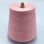 Pink silk linen blend dyed yarn cone for spring and summer knitting