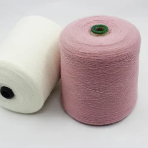 Pink and White Yarn Cones Wool nylon acrylic blended yarn cones for winter socks and knitwear