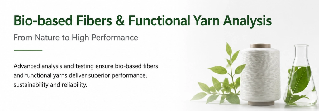 Bio-based fibers and functional yarn analysis with yarn cone and plant-based materials