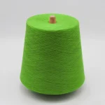 Green antibacterial cooling sock yarn cone in 32S/1 dyed yarn