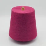 Pink dyed viscose polyester sock yarn cone with cooling function