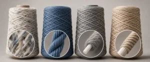core spun yarn covered yarn ply yarn and blended yarn structure comparison