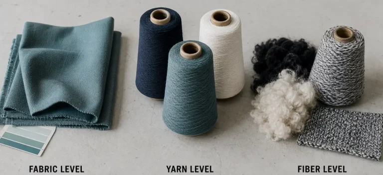 fabric dyeing yarn-dyed fabric and melange yarn coloring levels