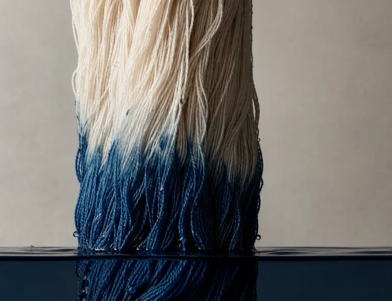 Yarn absorbing dye during the adsorption stage of the yarn dyeing process
