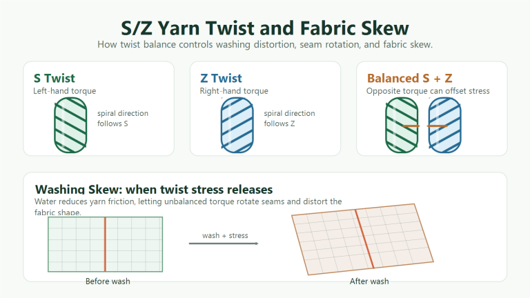 sz yarn twist fabric skew